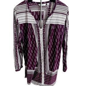 Great Northwest Indigo Womens XL Top Festival Boho Renaissance Casual Flowy Soft